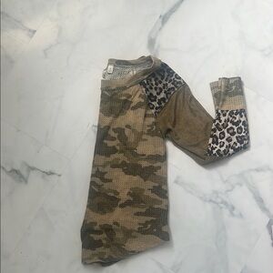 Camo and Leopard Print Kids Shirt